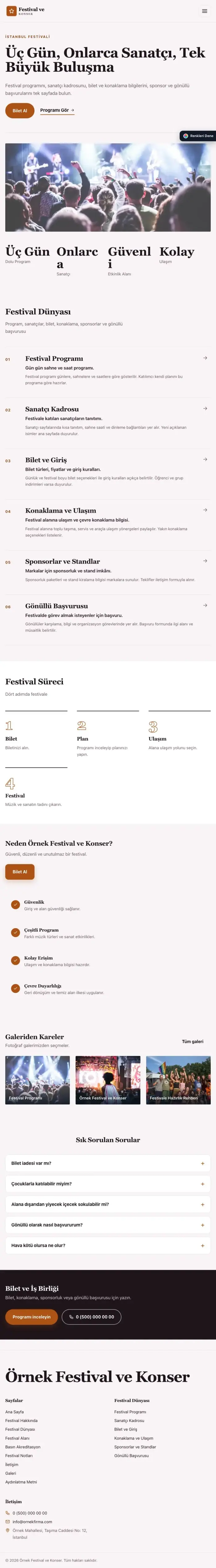 Dergi Editoryal Erik Turuncu – Festival ve Konser Web Sitesi tablet görünümü