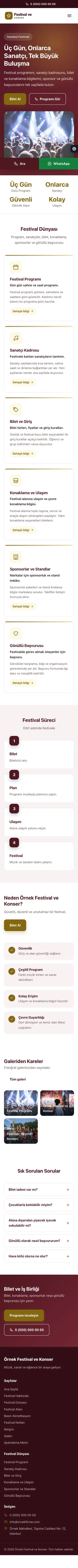 Klasik Bordo Amber – Festival ve Konser Web Sitesi mobil görünümü