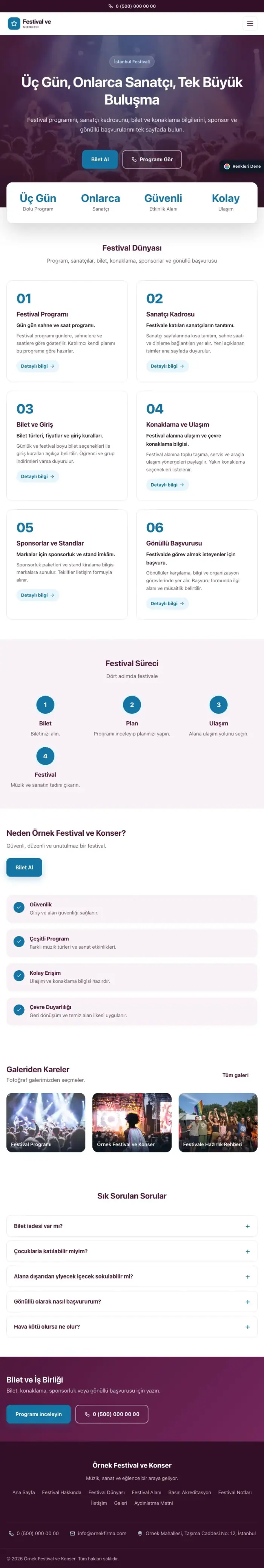 Merkez Erik Mavi – Festival ve Konser Web Sitesi tablet görünümü