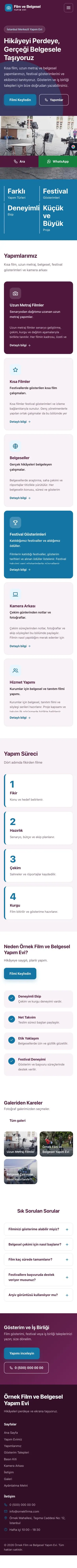Blok Erik Mavi – Film ve Belgesel Tanıtımı Web Sitesi mobil görünümü