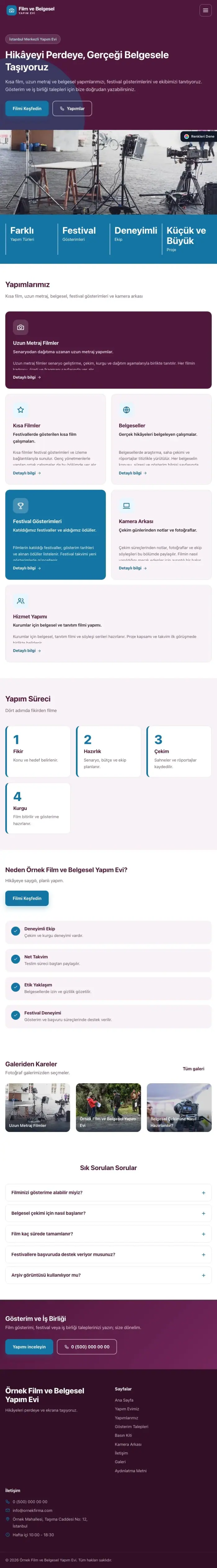 Blok Erik Mavi – Film ve Belgesel Tanıtımı Web Sitesi tablet görünümü