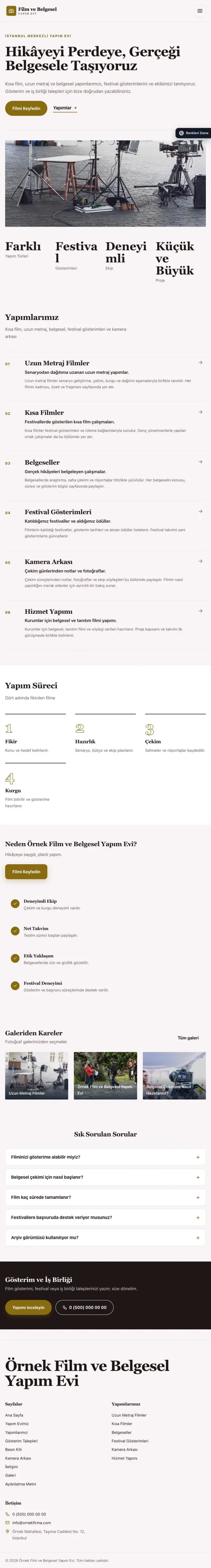 Dergi Editoryal Bordo Amber – Film ve Belgesel Tanıtımı Web Sitesi tablet görünümü