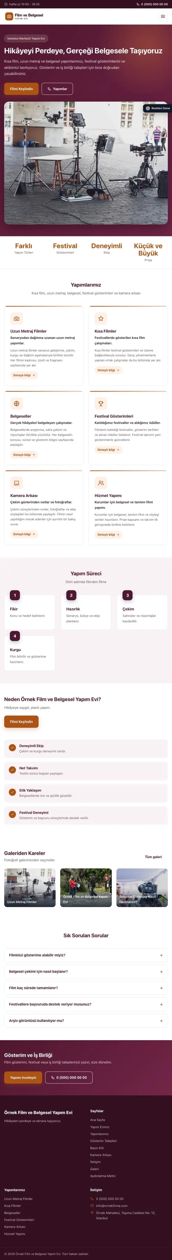 Klasik Erik Turuncu – Film ve Belgesel Tanıtımı Web Sitesi tablet görünümü