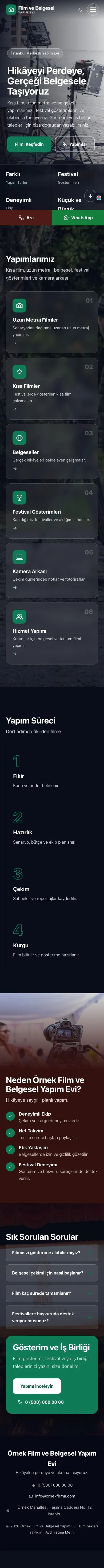 Tam Ekran Bordo Turkuaz – Film ve Belgesel Tanıtımı Web Sitesi mobil görünümü