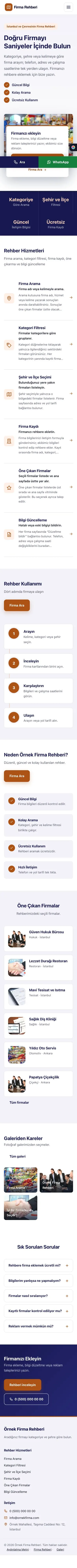 Bölünmüş Lacivert Turuncu – Firma Rehberi Web Sitesi mobil görünümü