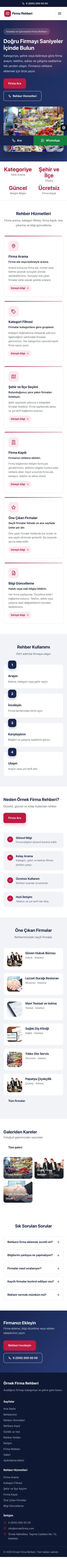 Klasik Lacivert Kırmızı – Firma Rehberi Web Sitesi mobil görünümü
