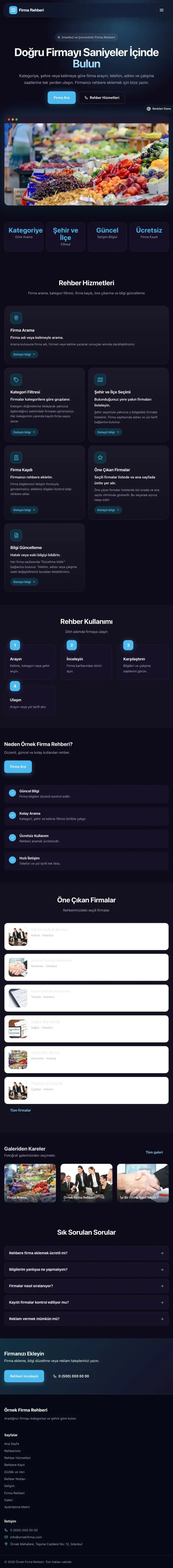 Koyu Modern Lacivert Mavi – Firma Rehberi Web Sitesi tablet görünümü