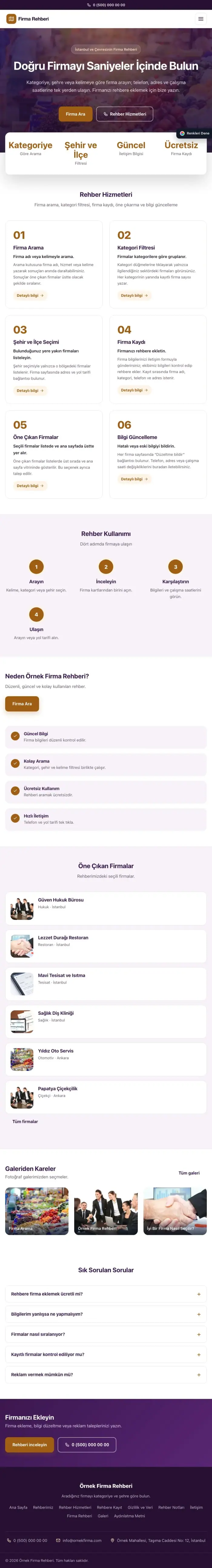 Merkez Mor Turuncu – Firma Rehberi Web Sitesi tablet görünümü