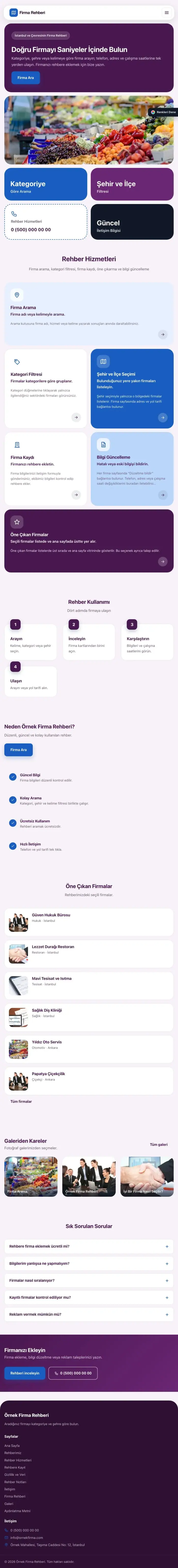 Mozaik Mor Mavi – Firma Rehberi Web Sitesi tablet görünümü