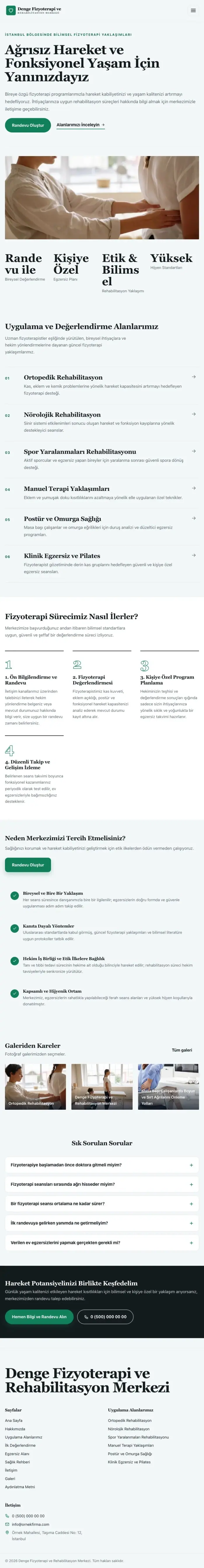 Editoryal Mavi Turkuaz – Fizyoterapi Web Sitesi tablet görünümü