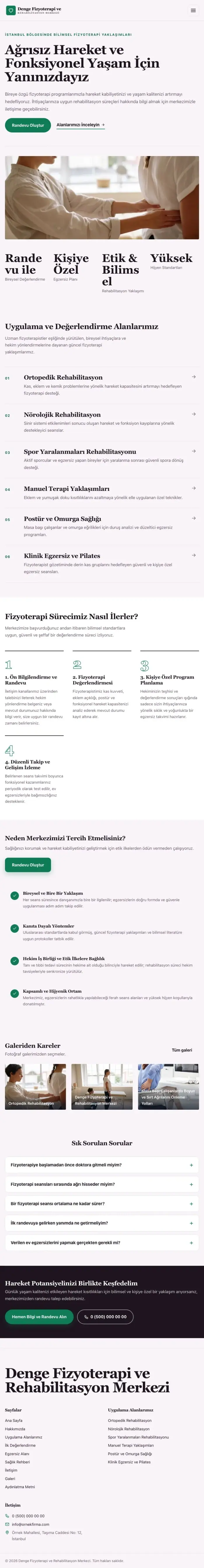 Editoryal Mor Turkuaz – Fizyoterapi Web Sitesi tablet görünümü