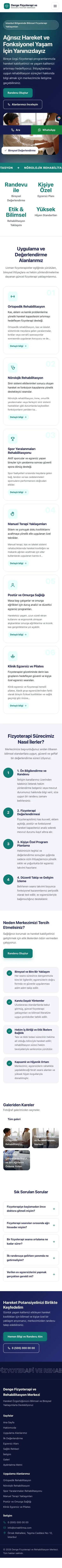 Hareketli Lacivert Turkuaz – Fizyoterapi Web Sitesi mobil görünümü
