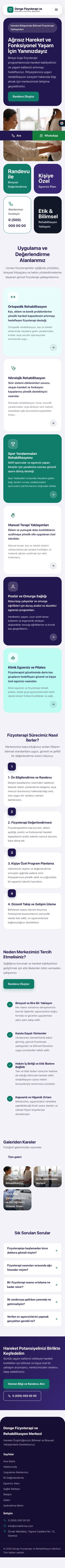Mozaik Lacivert Turkuaz – Fizyoterapi Web Sitesi mobil görünümü
