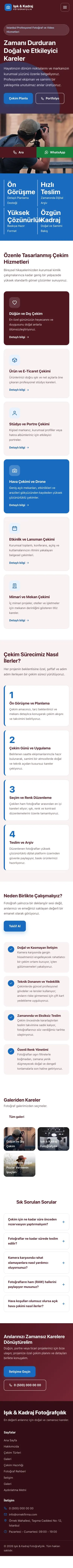Blok Bordo Mavi – Fotoğrafçı Web Sitesi mobil görünümü