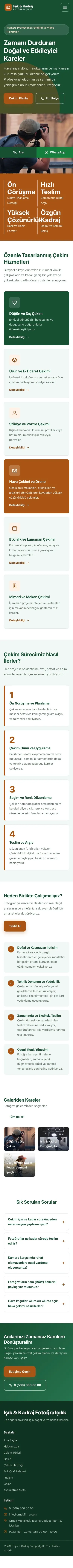 Blok Yeşil Turuncu – Fotoğrafçı Web Sitesi mobil görünümü