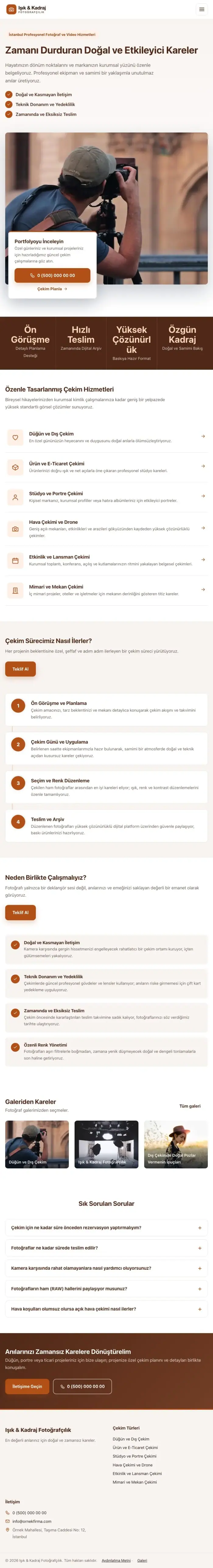 Bölünmüş Kahve Turuncu – Fotoğrafçı Web Sitesi tablet görünümü