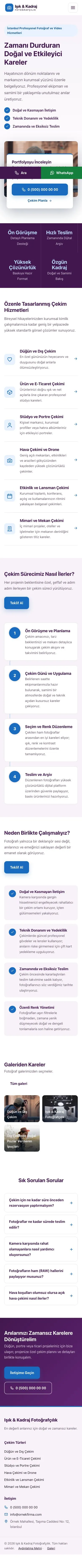 Bölünmüş Mor Mavi – Fotoğrafçı Web Sitesi mobil görünümü