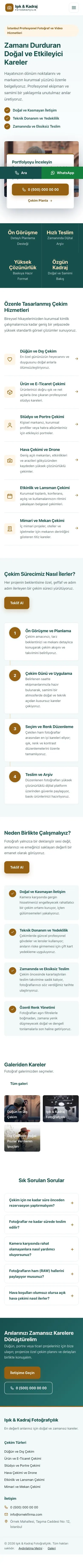 Bölünmüş Petrol Turuncu – Fotoğrafçı Web Sitesi mobil görünümü