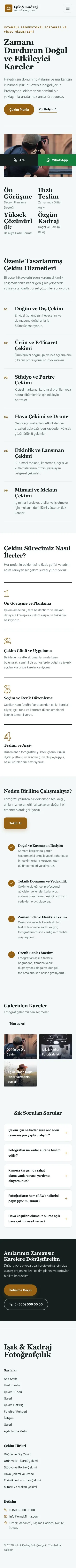 Editoryal Petrol Turuncu – Fotoğrafçı Web Sitesi mobil görünümü