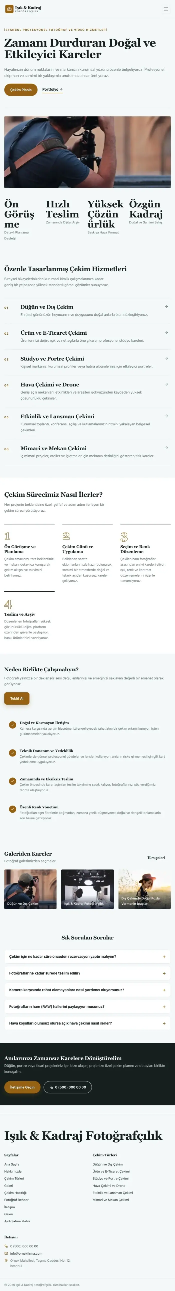 Editoryal Petrol Turuncu – Fotoğrafçı Web Sitesi tablet görünümü