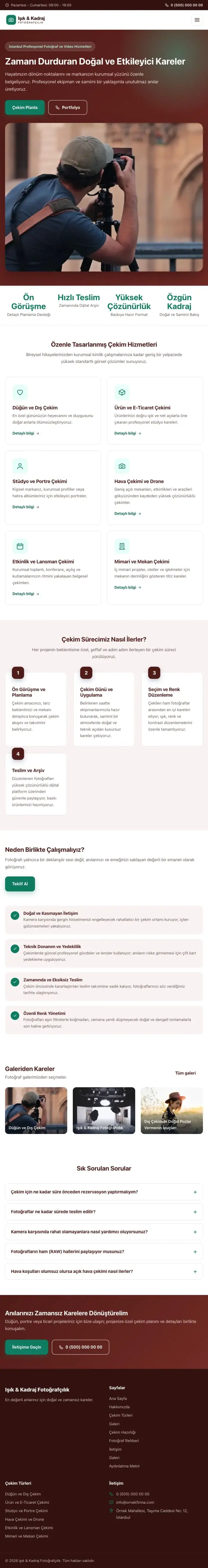 Klasik Bordo Turkuaz – Fotoğrafçı Web Sitesi tablet görünümü