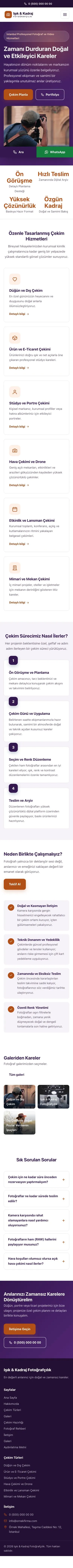 Klasik Mor Turuncu – Fotoğrafçı Web Sitesi mobil görünümü