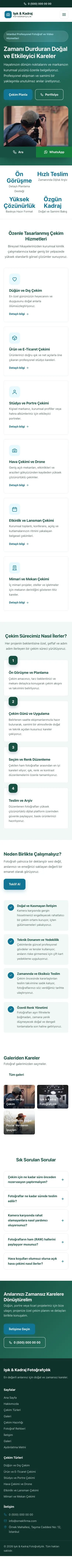 Klasik Petrol Turkuaz – Fotoğrafçı Web Sitesi mobil görünümü