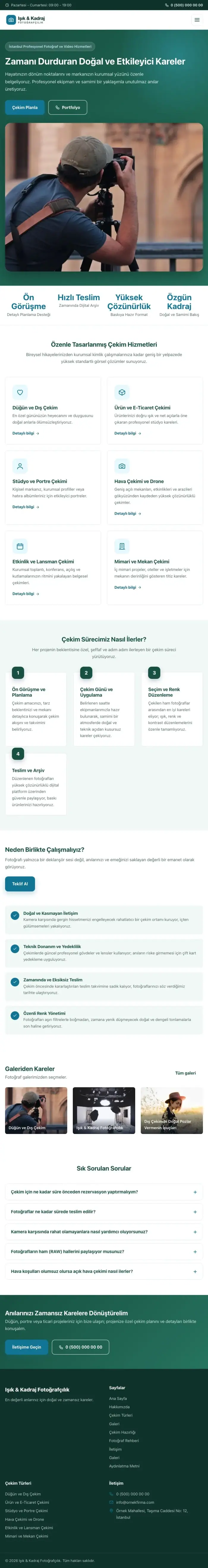 Klasik Petrol Turkuaz – Fotoğrafçı Web Sitesi tablet görünümü