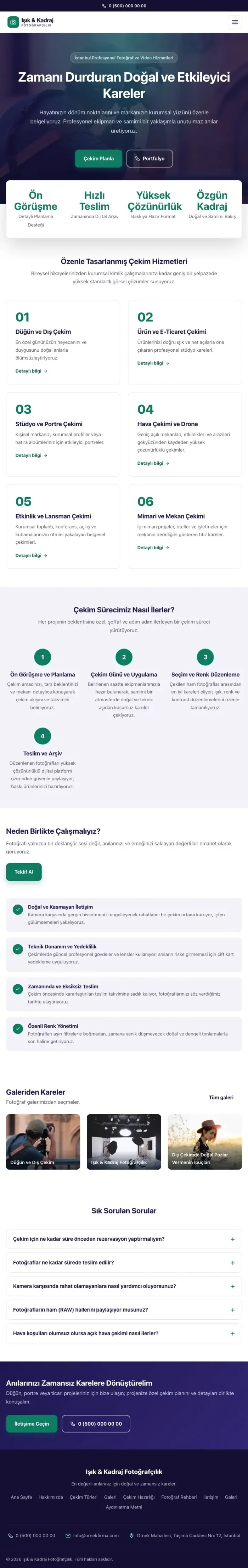 Merkez Lacivert Turkuaz – Fotoğrafçı Web Sitesi tablet görünümü