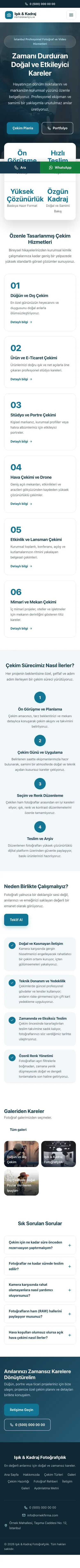 Merkez Mavi Turkuaz – Fotoğrafçı Web Sitesi mobil görünümü