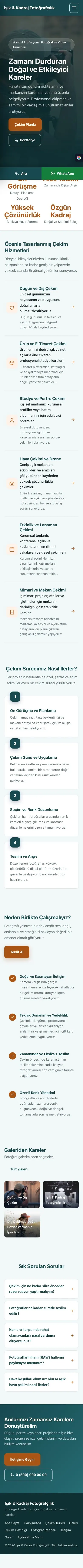 Sol Menü Petrol Turuncu – Fotoğrafçı Web Sitesi mobil görünümü