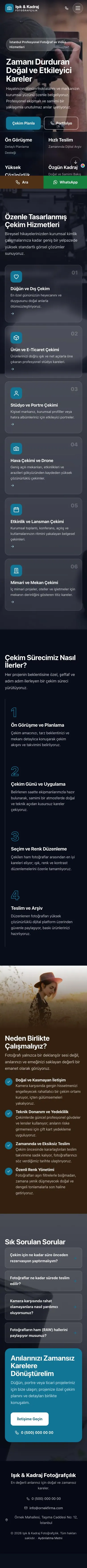 Tam Ekran Kahve Turkuaz – Fotoğrafçı Web Sitesi mobil görünümü