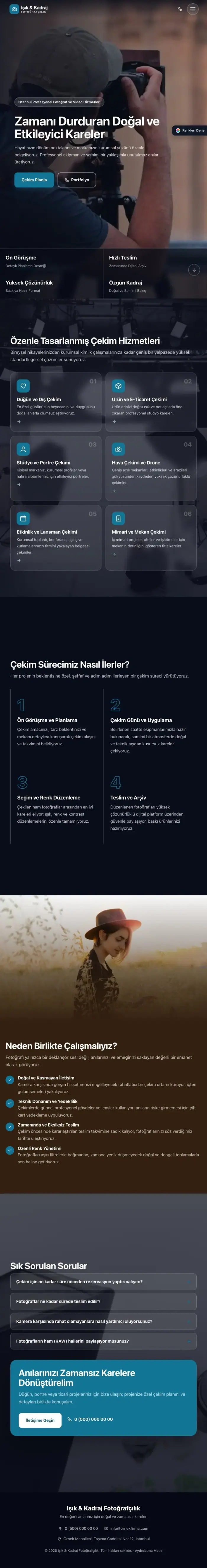 Tam Ekran Kahve Turkuaz – Fotoğrafçı Web Sitesi tablet görünümü