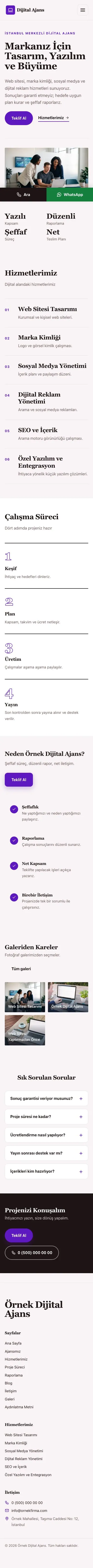 Editoryal Bordo Mor – Freelancer ve Ajans Web Sitesi mobil görünümü