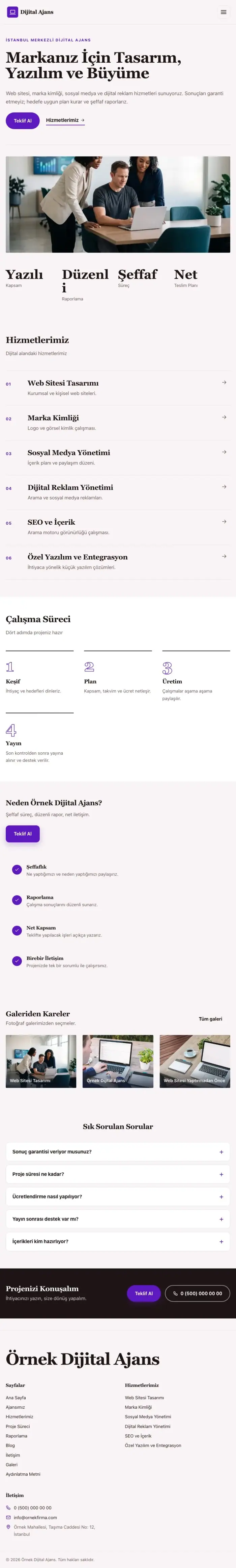Editoryal Bordo Mor – Freelancer ve Ajans Web Sitesi tablet görünümü