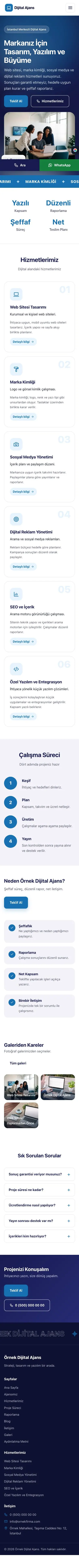 Hareketli Lacivert Mavi – Freelancer ve Ajans Web Sitesi mobil görünümü