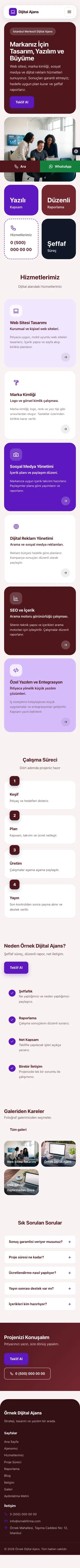 Mozaik Bordo Mor – Freelancer ve Ajans Web Sitesi mobil görünümü