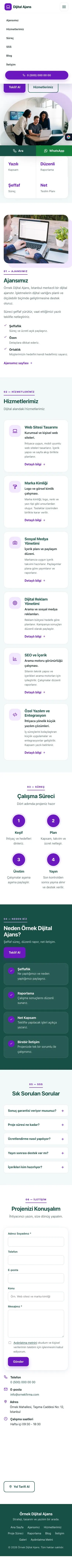 Tek Sayfa Petrol Mor – Freelancer ve Ajans Web Sitesi mobil görünümü