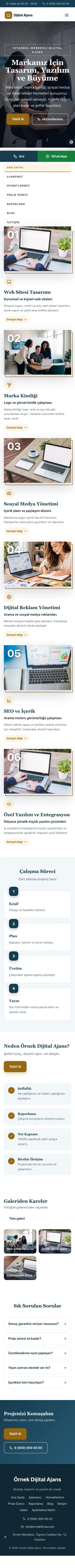 Zigzag Mavi Turuncu – Freelancer ve Ajans Web Sitesi mobil görünümü