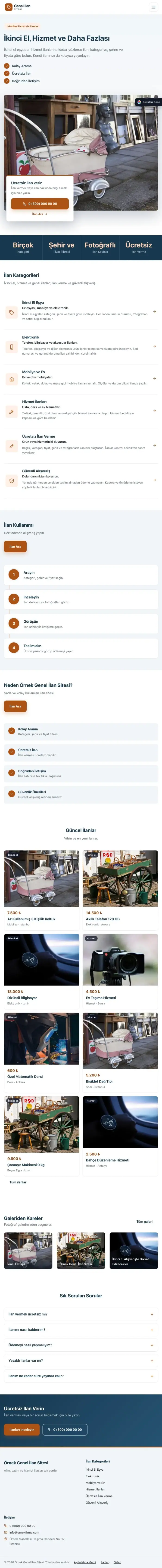 Bölünmüş Mavi Turuncu – Genel İlan Sitesi Web Sitesi tablet görünümü