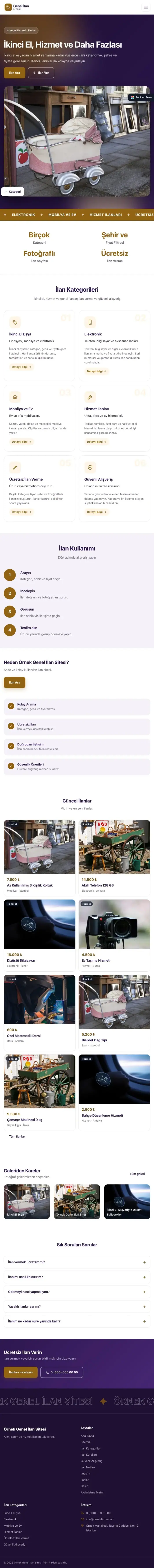 Hareketli Mor Turuncu – Genel İlan Sitesi Web Sitesi tablet görünümü