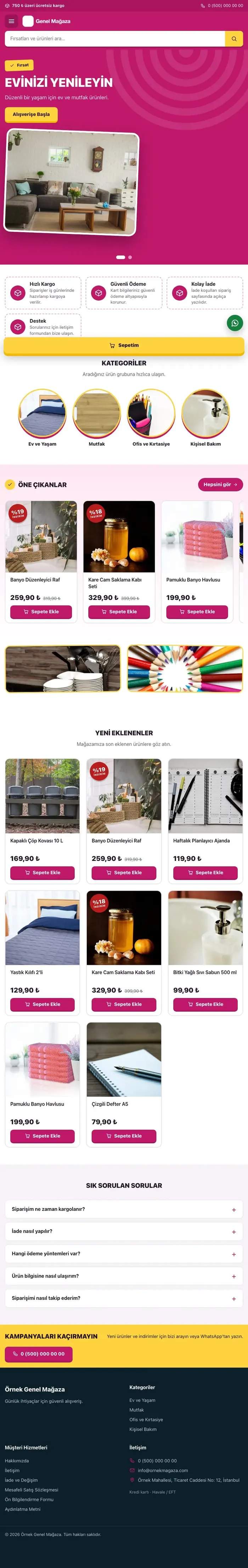 Kampanya Mor Pembe – Genel Mağaza E-ticaret Sitesi tablet görünümü