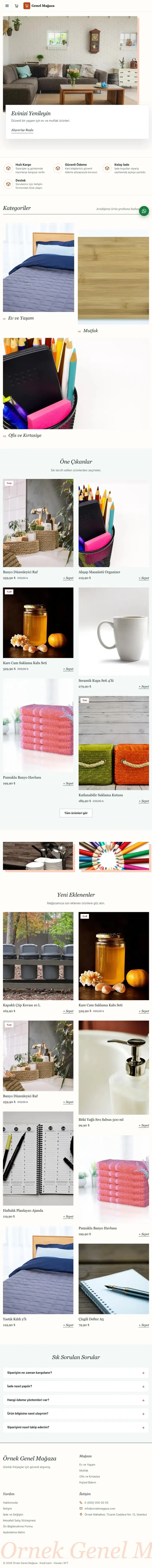 Lookbook Petrol Turuncu – Genel Mağaza E-ticaret Sitesi tablet görünümü