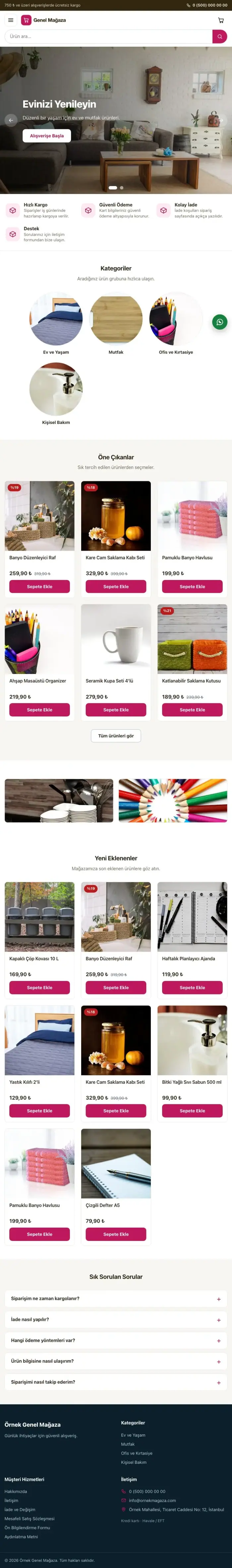 Vitrin Kahve Pembe – Genel Mağaza E-ticaret Sitesi tablet görünümü