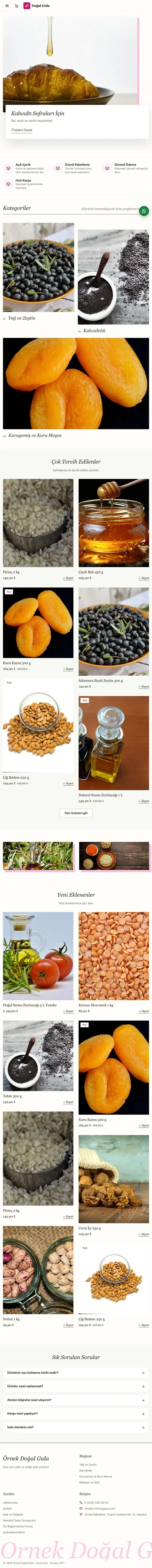 Lookbook Zeytin Pembe – Gıda ve Organik E-ticaret Sitesi tablet görünümü