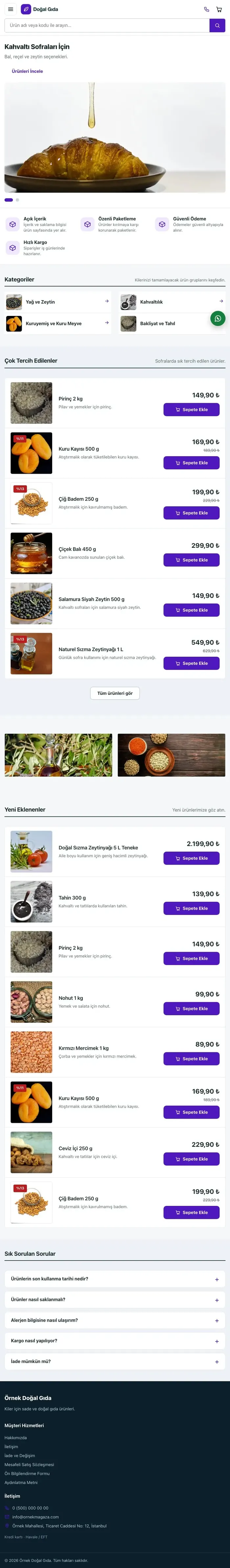 Liste Petrol Mor – Gıda ve Organik E-ticaret Sitesi tablet görünümü