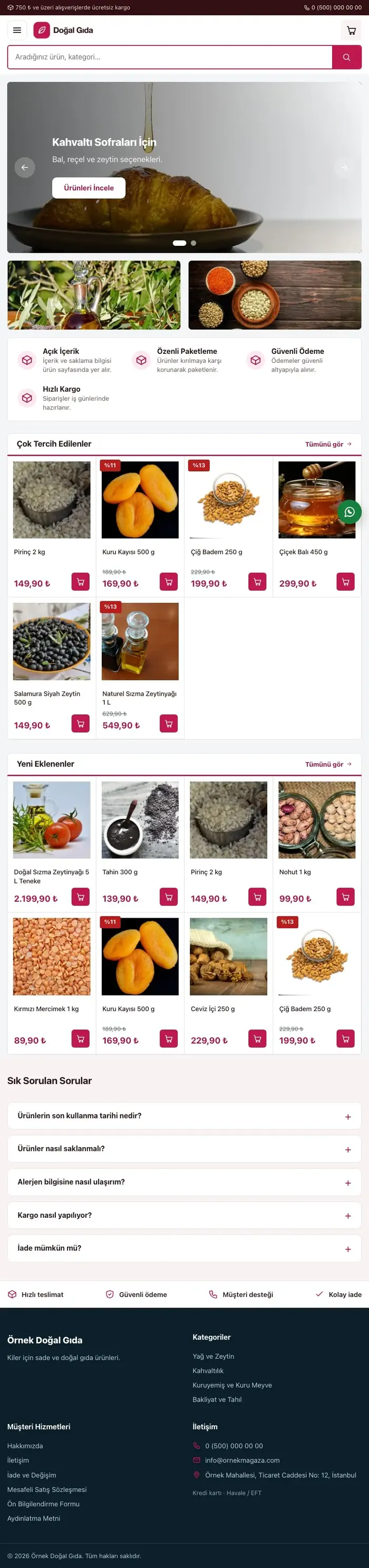 Pazar Yeri Bordo Pembe – Gıda ve Organik E-ticaret Sitesi tablet görünümü