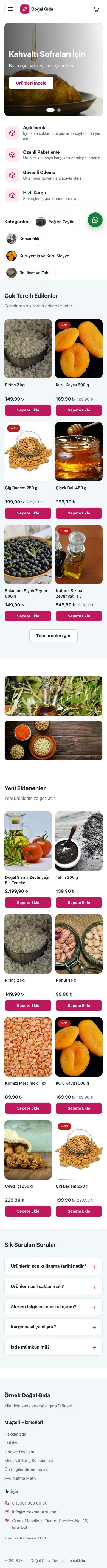 Yan Menü Mavi Pembe – Gıda ve Organik E-ticaret Sitesi mobil görünümü