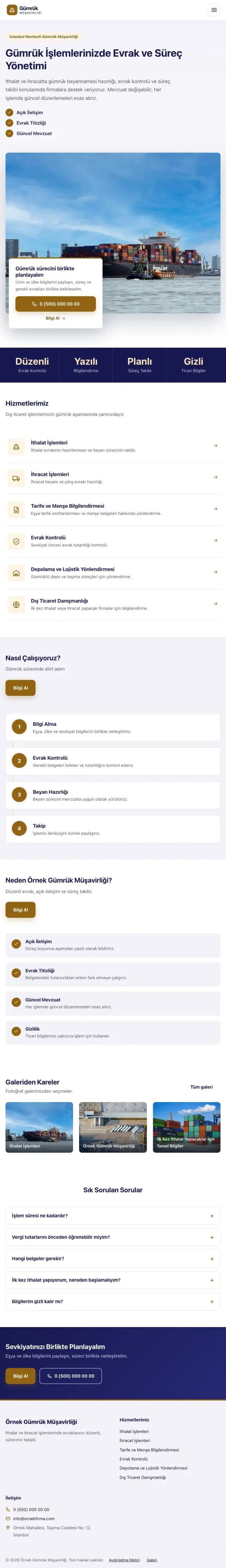 Bölünmüş Lacivert Turuncu – Gümrük Müşavirliği Web Sitesi tablet görünümü