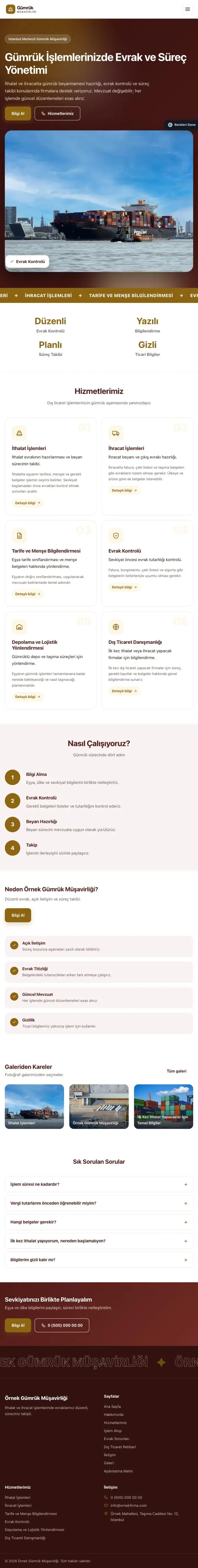 Hareketli Bordo Amber – Gümrük Müşavirliği Web Sitesi tablet görünümü